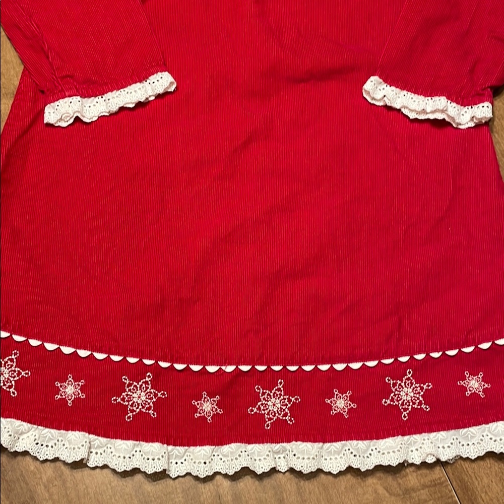 Hanna Andersson Red Corduroy Dress with Lace Trim - Picture 7 of 13